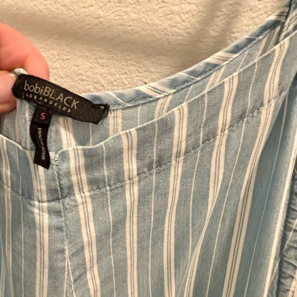 bobiBLACK Los Angeles stripped blue jumpsuit, size S - Picture 5 of 8